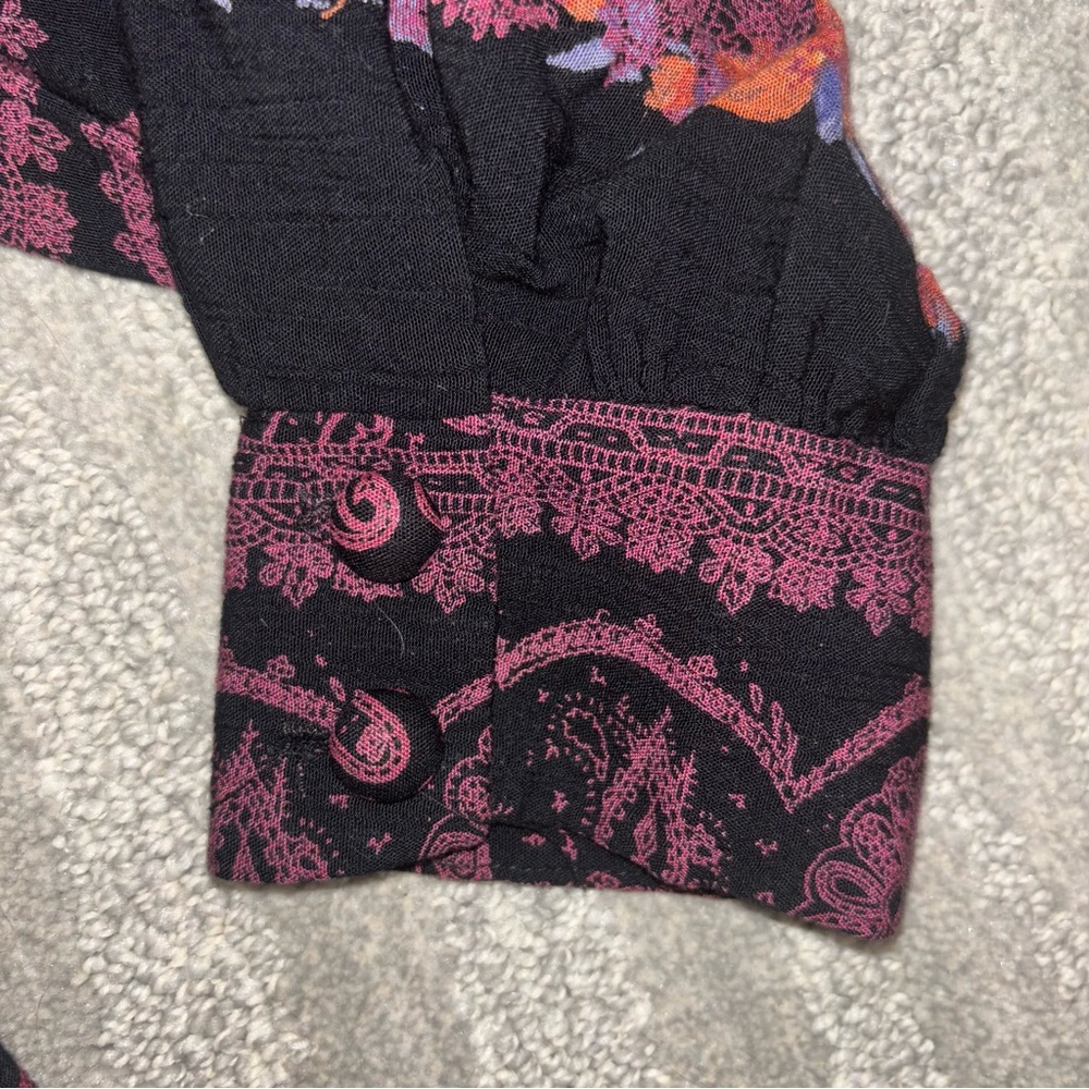 Vintage AC Sport Boho Paisley Button Up Long Sleeve Blouse Women’s Size L - Picture 3 of 5
